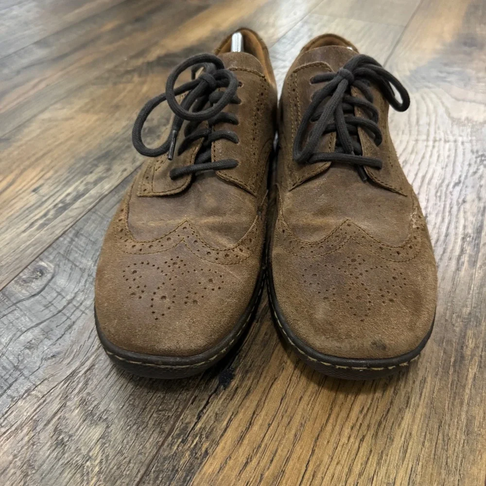 Born Hemlock Mens Brown Suede Wingtip Oxford Brogue Comfort Dress‎ Shoes Size 13